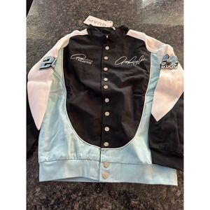 Guapi Racing Club Varsity Jacket Mens Medium Black Blue White Streetwear NWT